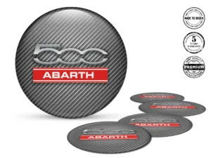 Fiat Abarth Resin Domed Stickers Racing Rim Logos